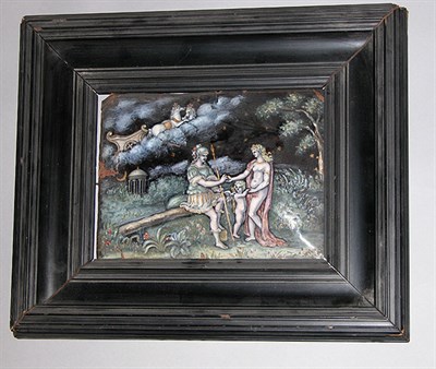 Lot 2349 - Framed Copper Enamel Painting Of rectangular...