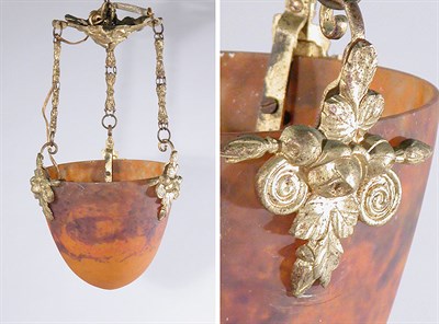 Lot 2470 - Schneider Art Deco Glass and Gilt-Bronze...