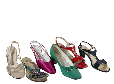 Lot 2231 - Group of Delman Shoes Total seven pairs, red,...