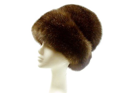 Lot 2212 - Sable Hat Generous high crowned turban,...