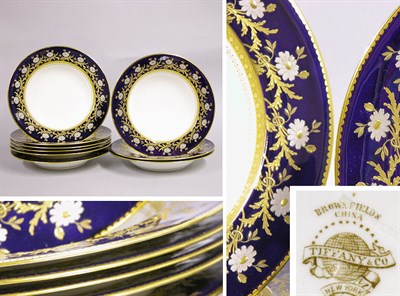 Lot 550 - Set of Nine Brownfield's Gilt Decorated...