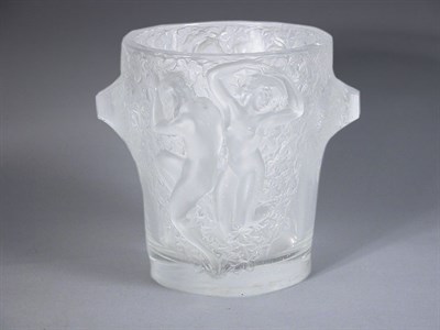 Lot 2497 - Lalique Mold Blown Glass Ice Bucket Of tapered...