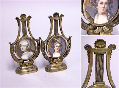Lot 2671 - Companion Pair of Continental Miniature...