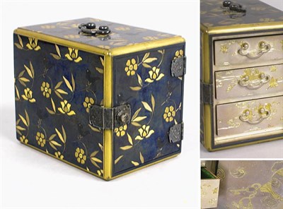 Lot 2321 - Japanese Gilt-Metal and Niello Jewelry Box Of...