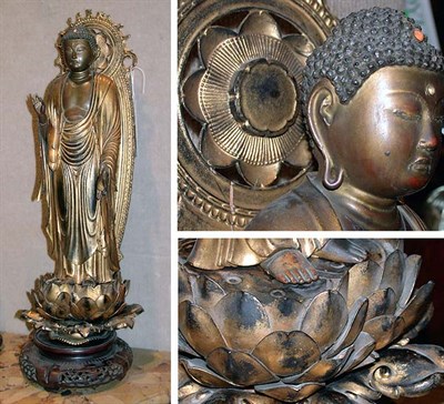 Lot 2253 - Japanese Carved and Gilt-Wood Figure of Buddha...