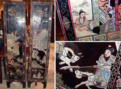 Lot 219 - Chinese Coromandel Three-Panel Screen