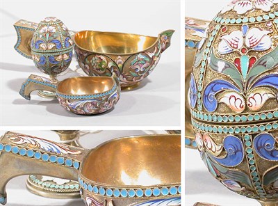 Lot 2310 - Group of Three Russian Parcel Gilt and...