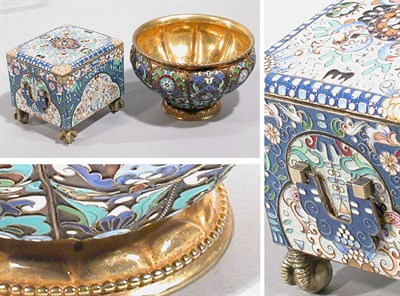 Lot 2309 - Two Russian Parcel Gilt and Enameled Silver...