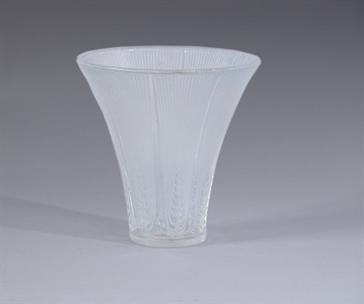 Lot 2490 - Lalique Mold Blown Epis Glass Vase Of trumpet...
