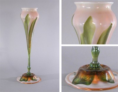 Lot 2525 - Tiffany Favrile Glass Vase Of floriform, in...