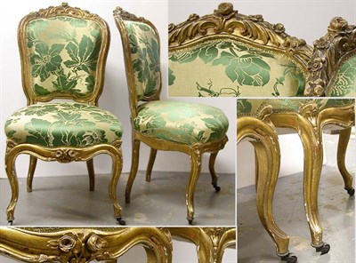 Lot 245 - Set of Four Louis XV Style Upholstered...