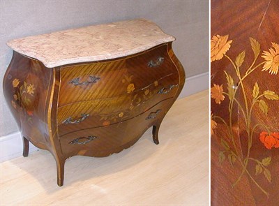 Lot 360 - Louis XV Style Marquetry Inlaid Commode Height...