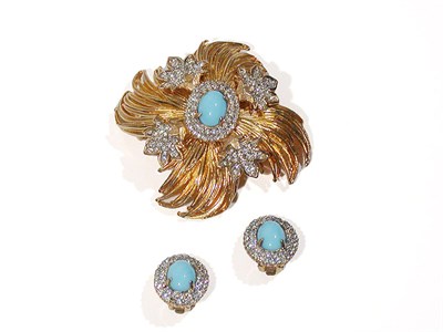 Lot 2332 - Kenneth Jay Lane Brooch and Earclips American,...