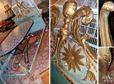Lot 160 - Italian Neoclassical Painted and Parcel Gilt...