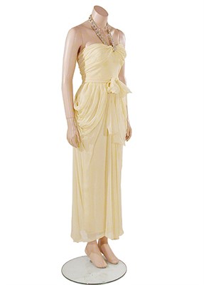 Lot 2107A - Givenchy Lemon Chiffon Evening Dress French,...