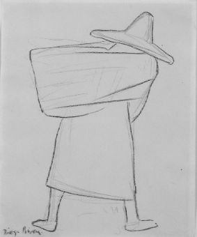 Lot 104 - Diego Rivera Mexican, 1886-1957 PEASANT WITH A...