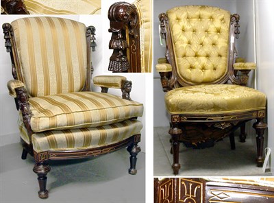 Lot 2105 - American Renaissance Revival Rosewood Parlour...