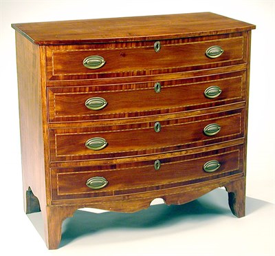 Lot 2142 - Federal Inlaid Birch Bow Front Chest of...