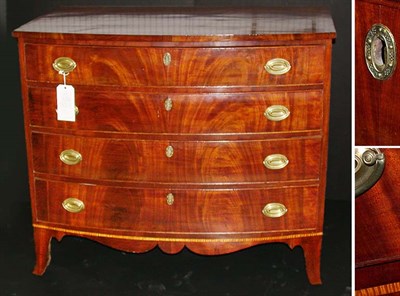 Lot 123 - Federal Mahogany Bow Front Chest of Drawers...