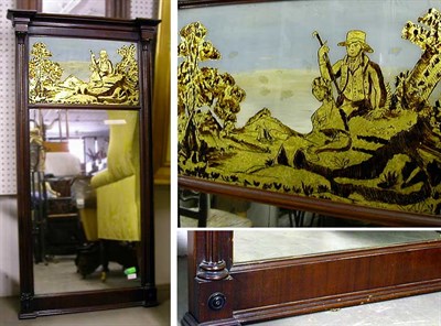 Lot 241 - Federal Mahogany and Eglomise Mirror With a...