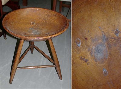 Lot 71 - Turned Wood Bowl on Tripod Stand Height 20...