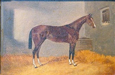 Lot 17 - George Hepper British, d.1868 HORSE IN STABLE...