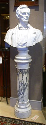 Lot 126A - Carved Marble Bust of Abraham Lincoln Raised...