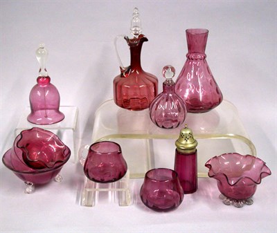 Lot 56 - Group of Cranberry Glass Articles...