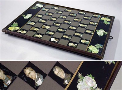 Lot 154 - Eglomise and Mahogany Game Board Late 19th...