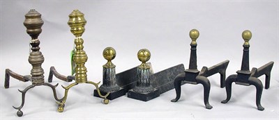 Lot 240 - Three Pairs of Brass Andirons Height of...