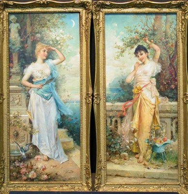 Lot 62 - Hans Zatzka Austrian, 1859-1945 MAIDENS BY THE...