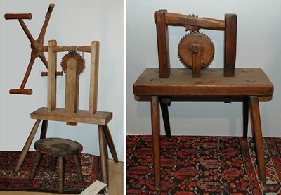 Lot 1192 - Turned Wood Yarn Winder; Together with Another...