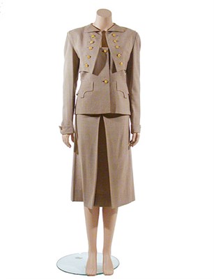 Lot 2025A - Adrian Houndstooth Check Wool Suit American,...