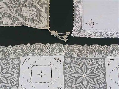 Lot 2443A - Group of Filet Lace Table Linens European,...
