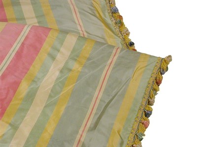 Lot 2441A - Changeante Silk Taffeta Curtains Fleur de lys...