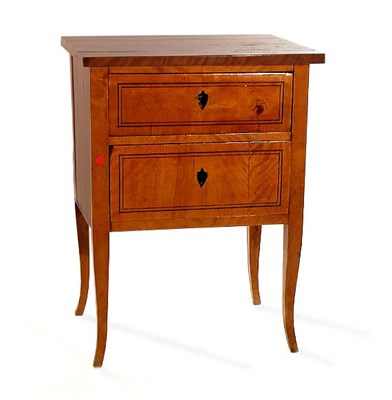 Lot 460 - Biedermeier Birch Two-Drawer Bedside Commode...