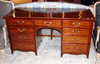 Lot 356 - Victorian Inlaid Mahogany Pedestal Desk Height...