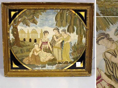 Lot 257A - Silk and Wool Needlework Picture Early 19th...