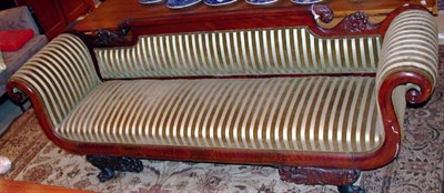 Lot 2129 - Classical Mahogany Upholstered Settee 19th...