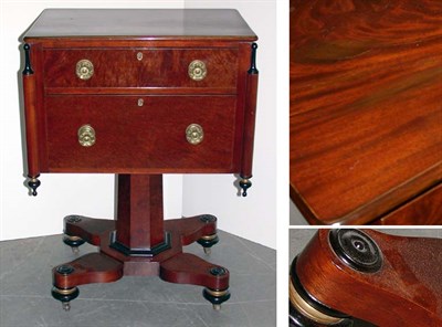 Lot 2062 - Classical Mahogany Part Ebonized Work Table...