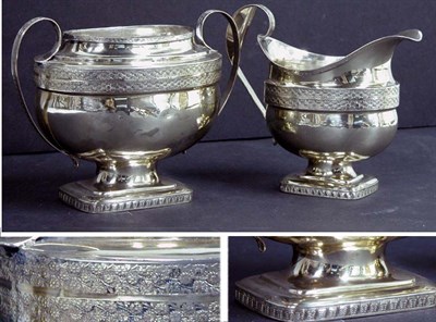Lot 2187 - American Silver Creamer and Sugar Probably...