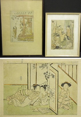 Lot 4238 - Three Japanese Prints Comprising Shigemasa,...