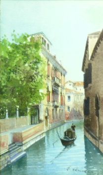 Lot 34 - Italian School 20th century VENETIAN CANAL...