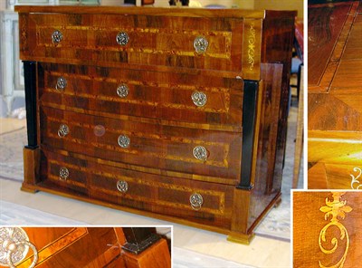 Lot 486 - Biedermeier Style Inlaid Walnut Commode