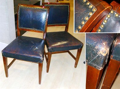 Lot 233 - Set of Six Empire Style Leather Upholstered...