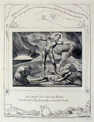 Lot 1185 - William Blake SATAN SMITING JOB WITH BOILS...