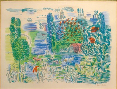 Lot 1199 - Raoul Dufy LE PADDOCK Color lithograph, with...