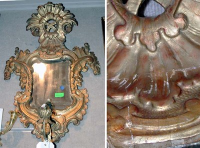 Lot 591 - Italian Rococo Gilt-Wood Girandole Mirror