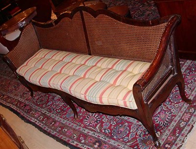 Lot 230 - Italian Rococo Style Mahogany Cane Inset Bench...
