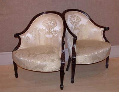 Lot 232 - Pair of Regency Style Upholstered Mahogany...